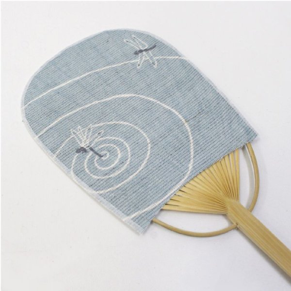 画像2: 文様 ミニ麻うちわ とんぼ (2)