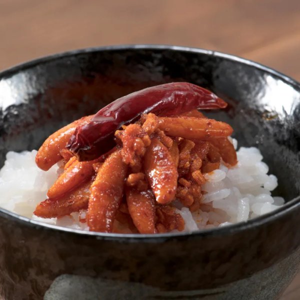 画像2: 柿の種のオイル漬け 激辛にんにくラー油 (2)