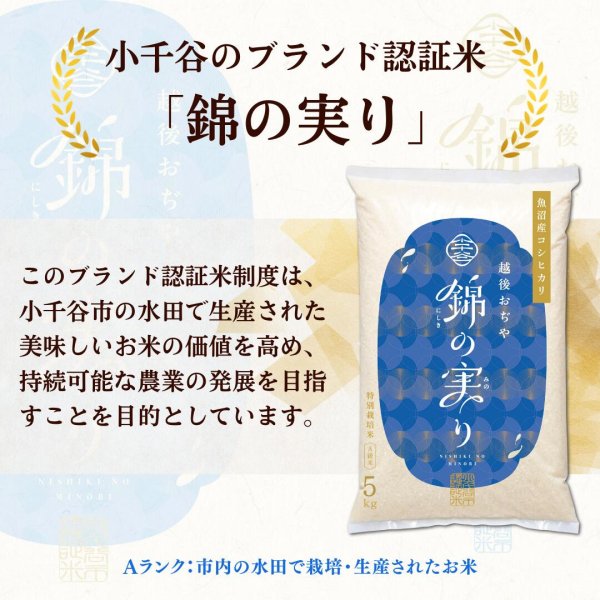 画像4: 令和7年産 魚沼産コシヒカリ 小千谷市ブランド認証米「錦の実り」Aランク（精米）５kg (4)