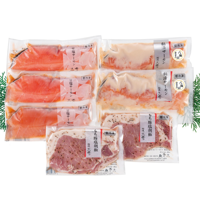 琴（サーモン・もち豚セット）